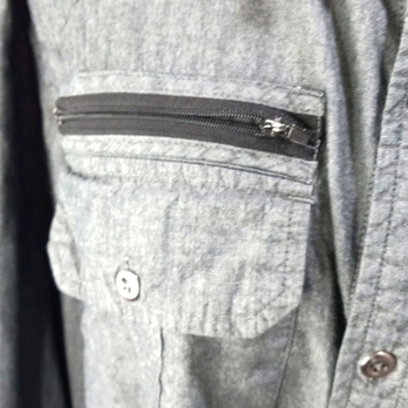 Dk Grey 100% Cotton Long Sleeved Mens Shirt Sz XL - Picture 3 of 8